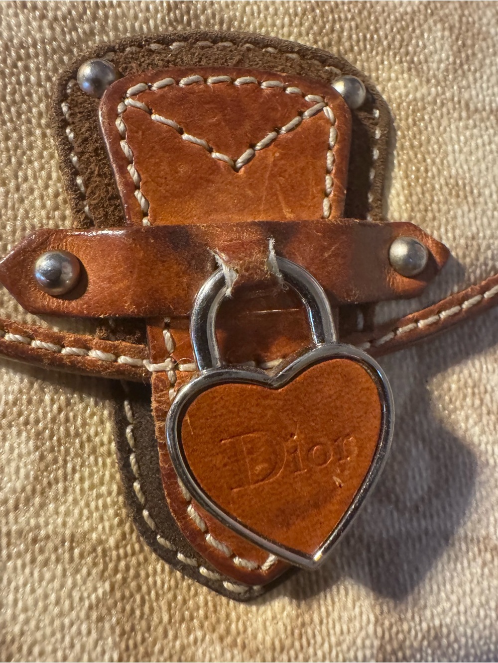 Christian Dior Rare Heart Lock Trotter Wallet Pink Interior Y2K Diorissimo Auth - Picture 3 of 13